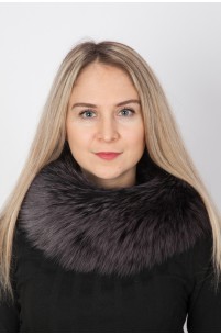 Navy blue fox fur neck warmer